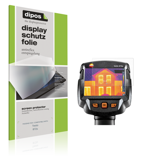 Matte Displayschutzfolie von dipos passend für Testo 872s, präziser Zuschnitt und blasenfrei montiert