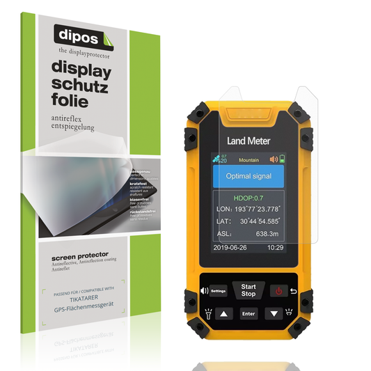 Matte Displayschutzfolie von dipos passend für TIKATARER GPS-Flächenmessgerät, präziser Zuschnitt und blasenfrei montiert