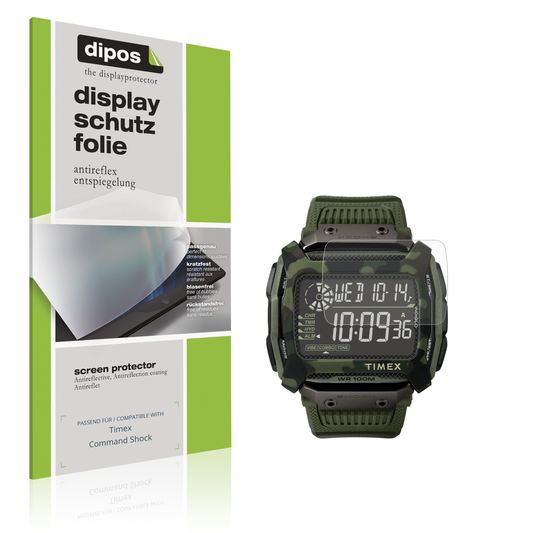Matte Displayschutzfolie von dipos passend für Timex Command Shock, präziser Zuschnitt und blasenfrei montiert
