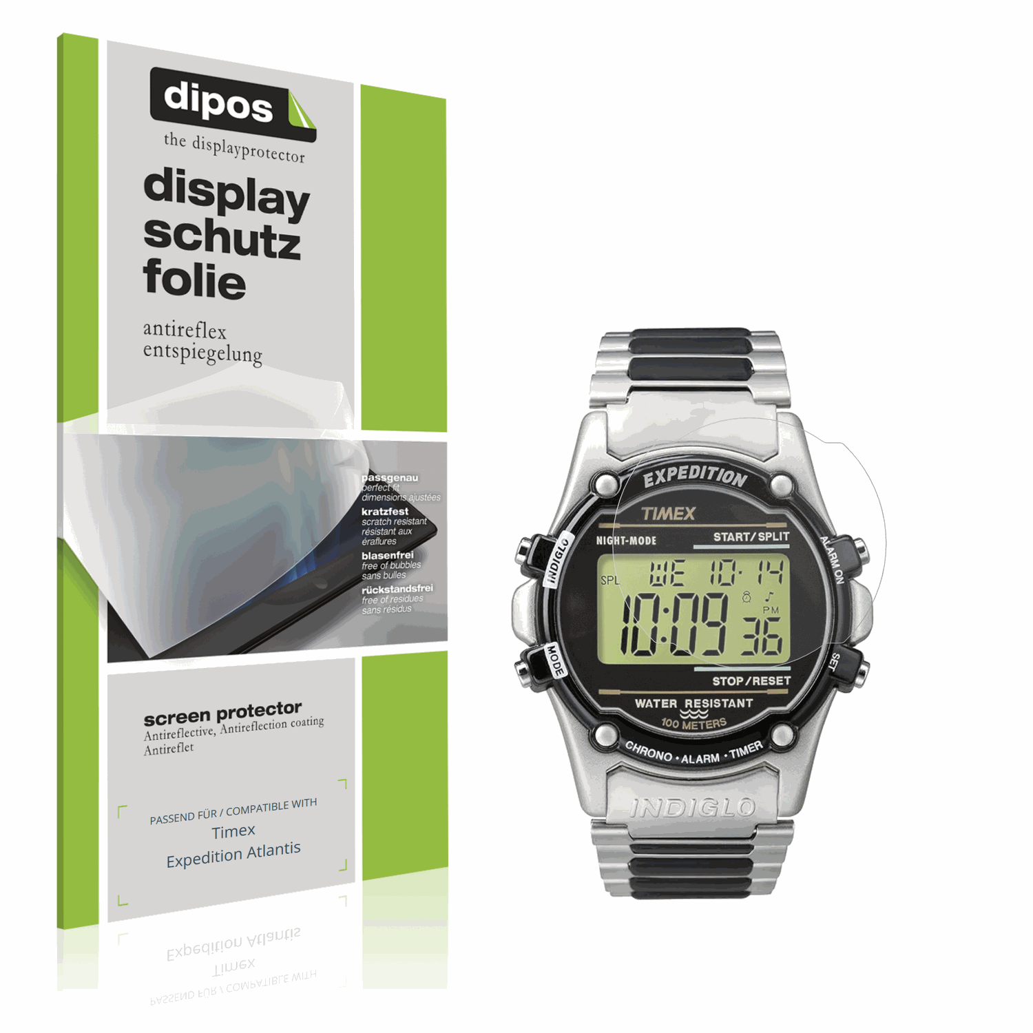 Matte Displayschutzfolie von dipos passend für Timex Expedition Atlantis, präziser Zuschnitt und blasenfrei montiert
