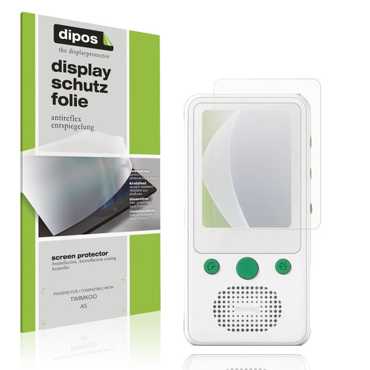 Matte Displayschutzfolie von dipos passend für TIMMKOO A5, präziser Zuschnitt und blasenfrei montiert