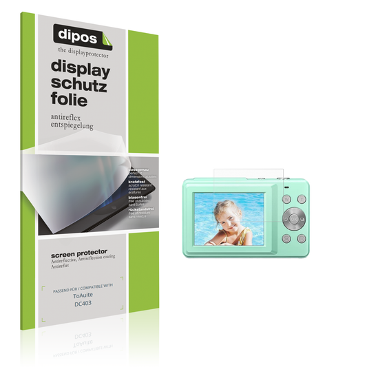 Matte Displayschutzfolie von dipos passend für ToAuite DC403, präziser Zuschnitt und blasenfrei montiert