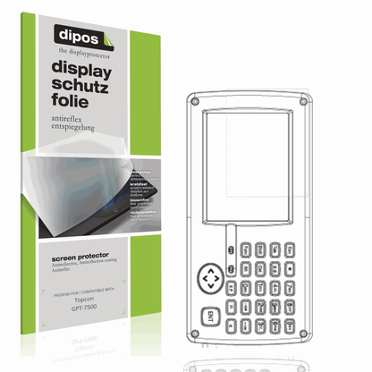 Matte Displayschutzfolie von dipos passend für Topcon GPT-7500, präziser Zuschnitt und blasenfrei montiert