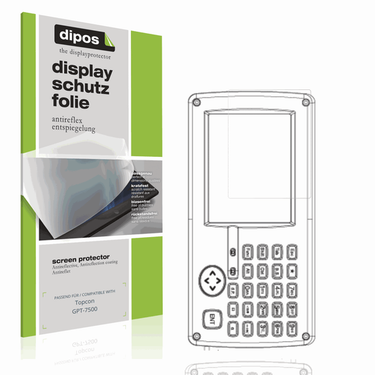 Matte Displayschutzfolie von dipos passend für Topcon GPT-7500, präziser Zuschnitt und blasenfrei montiert