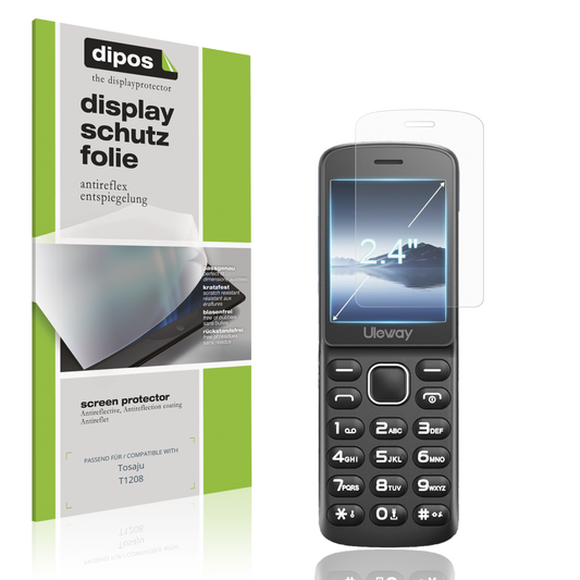 Matte Displayschutzfolie von dipos passend für Tosaju T1208, präziser Zuschnitt und blasenfrei montiert