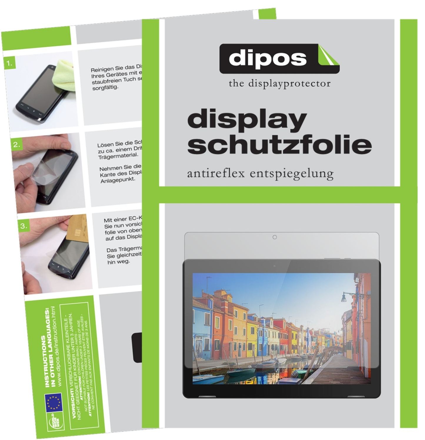 Matte Displayschutzfolie von dipos passend für TrekStor Surftab B10, präziser Zuschnitt und blasenfrei montiert