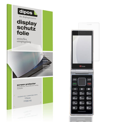 Matte Displayschutzfolie von dipos passend für TTfone TT990 4G, präziser Zuschnitt und blasenfrei montiert