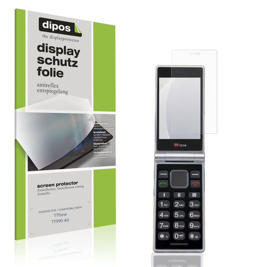 Matte Displayschutzfolie von dipos passend für TTfone TT990 4G, präziser Zuschnitt und blasenfrei montiert