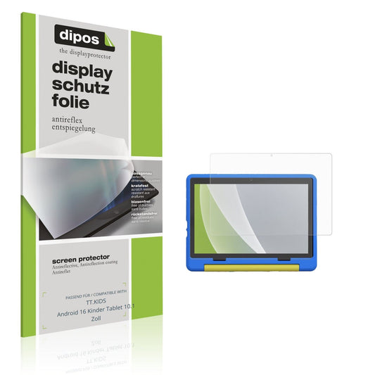Matte Displayschutzfolie von dipos passend für TT.KIDS Android 16 Kinder Tablet 10.1 Zoll, präziser Zuschnitt und blasenfrei montiert