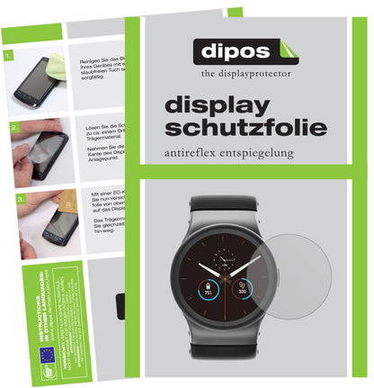Matte Displayschutzfolie von dipos passend für Uhr 28 mm Durchmesser, präziser Zuschnitt und blasenfrei montiert