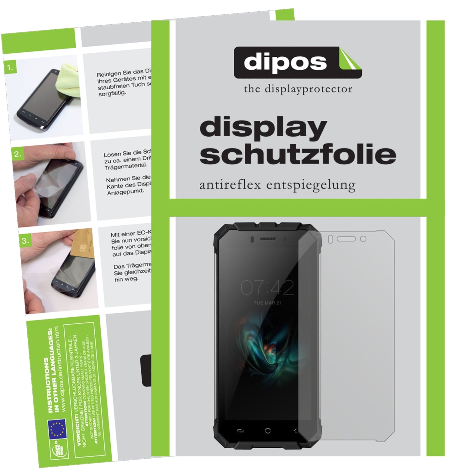 Matte Displayschutzfolie von dipos passend für Ulefone Armor X, präziser Zuschnitt und blasenfrei montiert