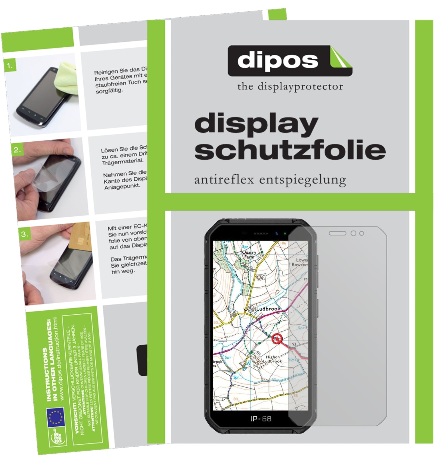Matte Displayschutzfolie von dipos passend für Ulefone Armor X7 Pro, präziser Zuschnitt und blasenfrei montiert