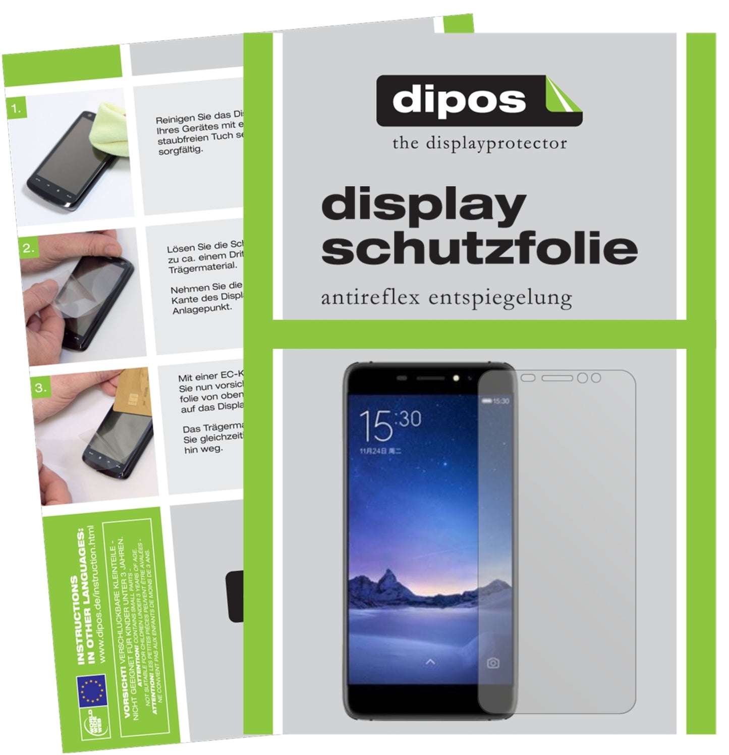 Matte Displayschutzfolie von dipos passend für Ulefone S8 Pro, präziser Zuschnitt und blasenfrei montiert