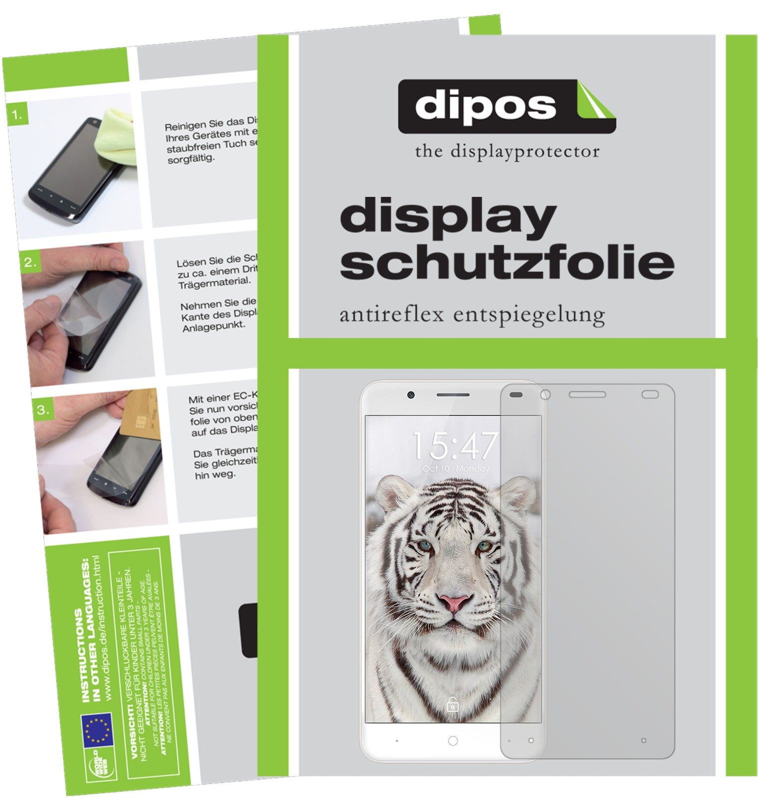 Matte Displayschutzfolie von dipos passend für Ulefone Tiger, präziser Zuschnitt und blasenfrei montiert