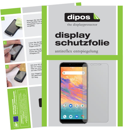 Matte Displayschutzfolie von dipos passend für Umidigi A3S, präziser Zuschnitt und blasenfrei montiert