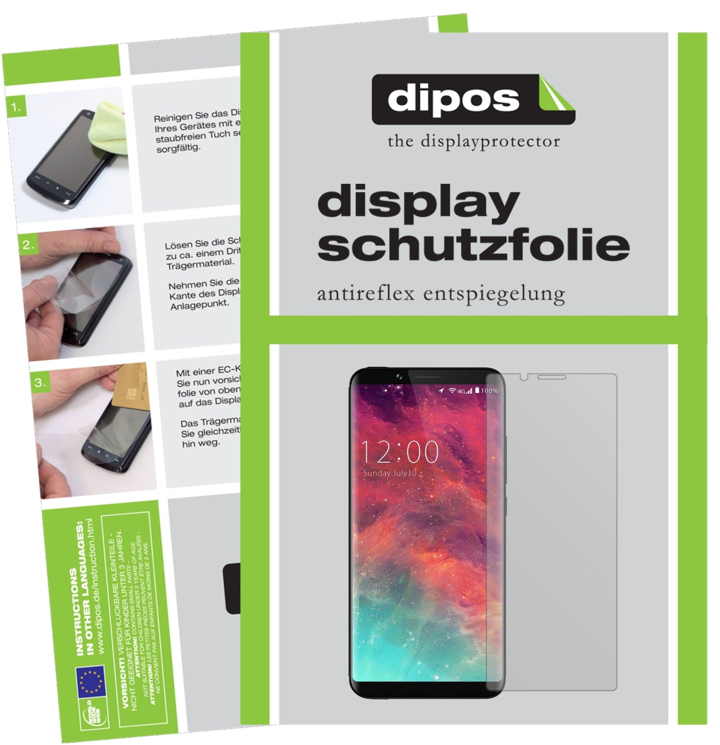 Matte Displayschutzfolie von dipos passend für Umidigi S2 Pro, präziser Zuschnitt und blasenfrei montiert