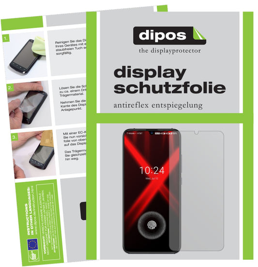 Matte Displayschutzfolie von dipos passend für Umidigi X, präziser Zuschnitt und blasenfrei montiert