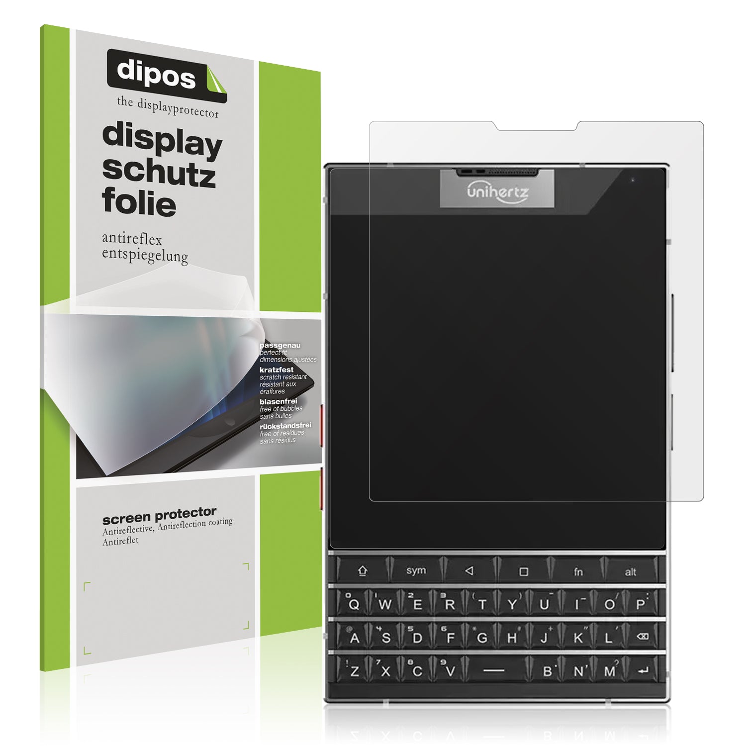 Matte Displayschutzfolie von dipos passend für Unihertz Titan 2, präziser Zuschnitt und blasenfrei montiert
