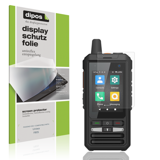 Matte Displayschutzfolie von dipos passend für Uniwa F80S, präziser Zuschnitt und blasenfrei montiert