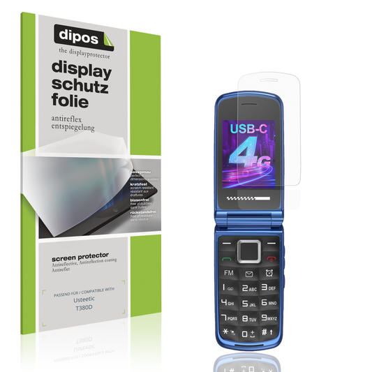Matte Displayschutzfolie von dipos passend für Usteetic T380D, präziser Zuschnitt und blasenfrei montiert