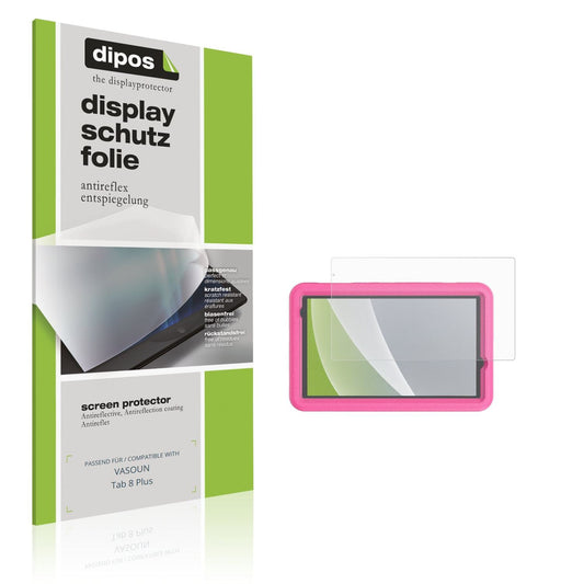 Matte Displayschutzfolie von dipos passend für VASOUN Tab 8 Plus, präziser Zuschnitt und blasenfrei montiert
