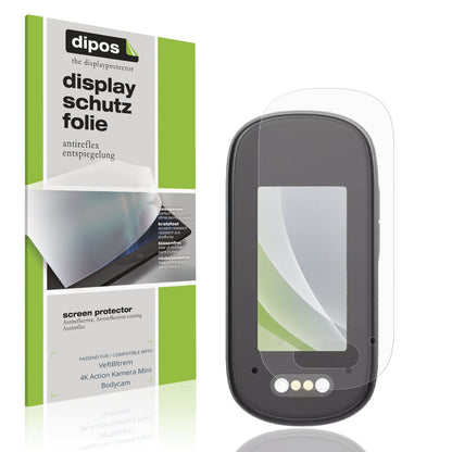 Matte Displayschutzfolie von dipos passend für VeftBltrem 4K Action Kamera Mini Bodycam, präziser Zuschnitt und blasenfrei montiert
