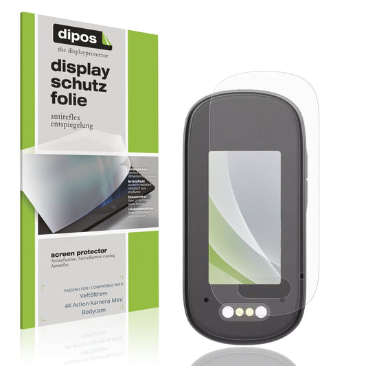 Matte Displayschutzfolie von dipos passend für VeftBltrem 4K Action Kamera Mini Bodycam, präziser Zuschnitt und blasenfrei montiert