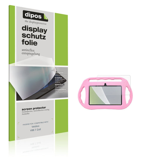 Matte Displayschutzfolie von dipos passend für Veidoo V88 7 Zoll, präziser Zuschnitt und blasenfrei montiert