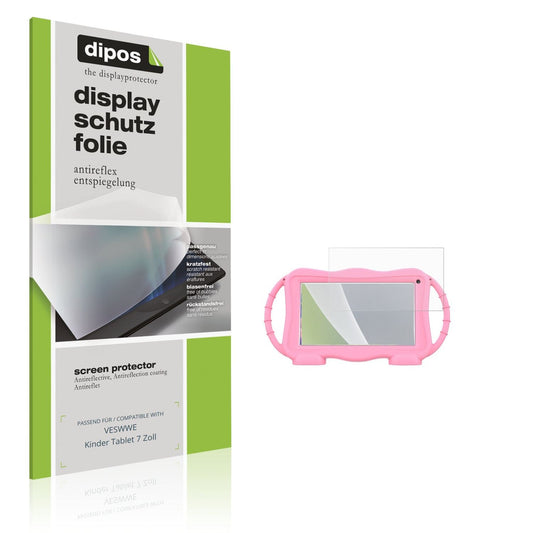 Matte Displayschutzfolie von dipos passend für VESWWE Kinder Tablet 7 Zoll, präziser Zuschnitt und blasenfrei montiert