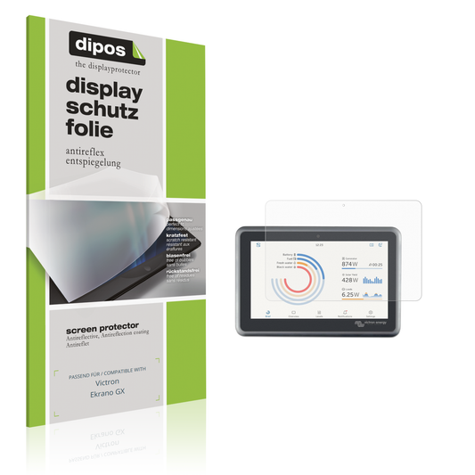 Matte Displayschutzfolie von dipos passend für Victron Ekrano GX, präziser Zuschnitt und blasenfrei montiert