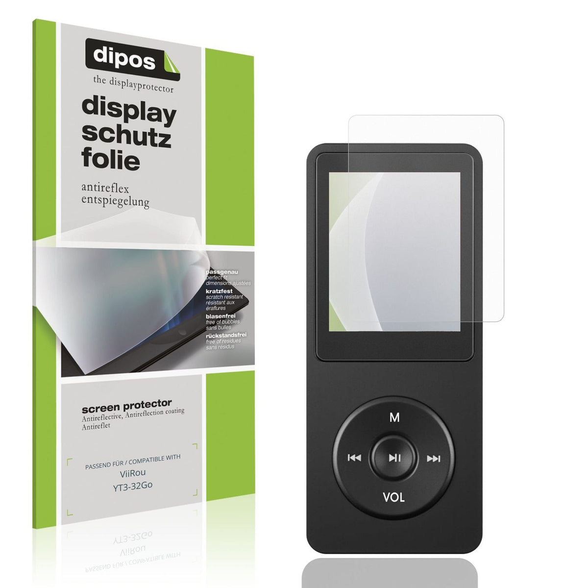Matte Displayschutzfolie von dipos passend für ViiRou YT3-32Go, präziser Zuschnitt und blasenfrei montiert