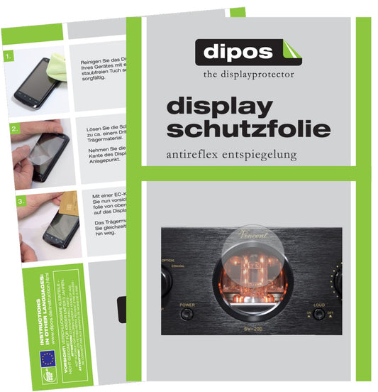 Matte Displayschutzfolie von dipos passend für Vincent SV-200, präziser Zuschnitt und blasenfrei montiert