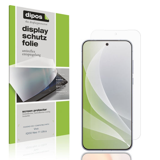 Matte Displayschutzfolie von dipos passend für Vivo iQOO Neo 11 Ultra, präziser Zuschnitt und blasenfrei montiert