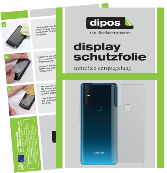 Matte Displayschutzfolie von dipos passend für Vivo S1 Rückseite, präziser Zuschnitt und blasenfrei montiert