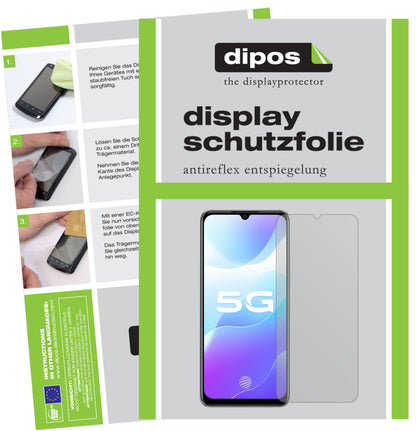 Matte Displayschutzfolie von dipos passend für Vivo S7e 5G, präziser Zuschnitt und blasenfrei montiert