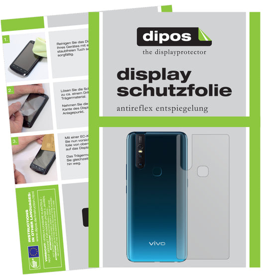 Matte Displayschutzfolie von dipos passend für Vivo S1 Pro Rückseite, präziser Zuschnitt und blasenfrei montiert