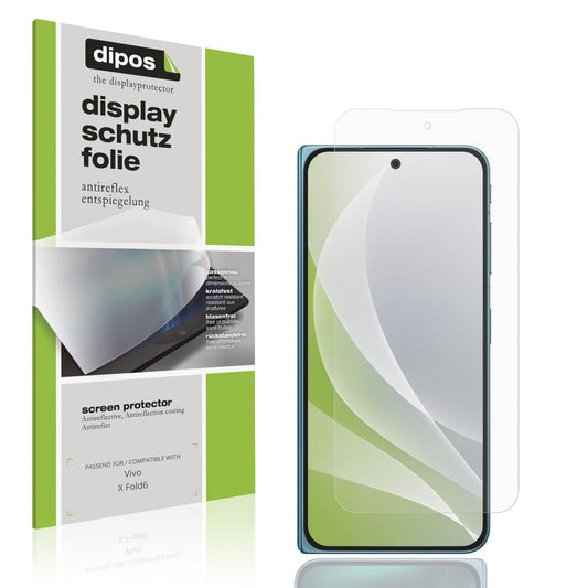 Matte Displayschutzfolie von dipos passend für Vivo X Fold6 Aussenseite, präziser Zuschnitt und blasenfrei montiert