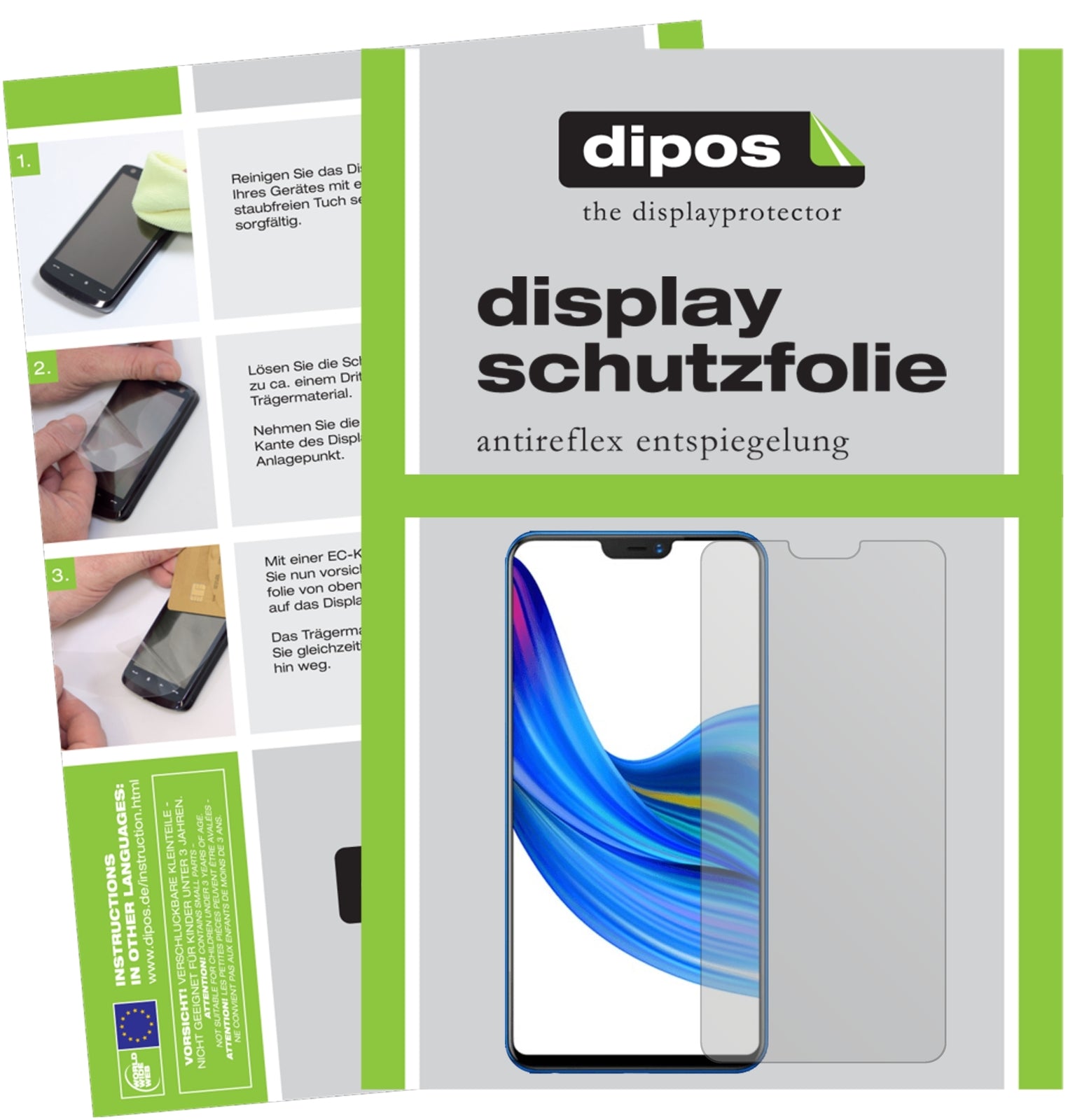 Matte Displayschutzfolie von dipos passend für VIVO Z1, präziser Zuschnitt und blasenfrei montiert