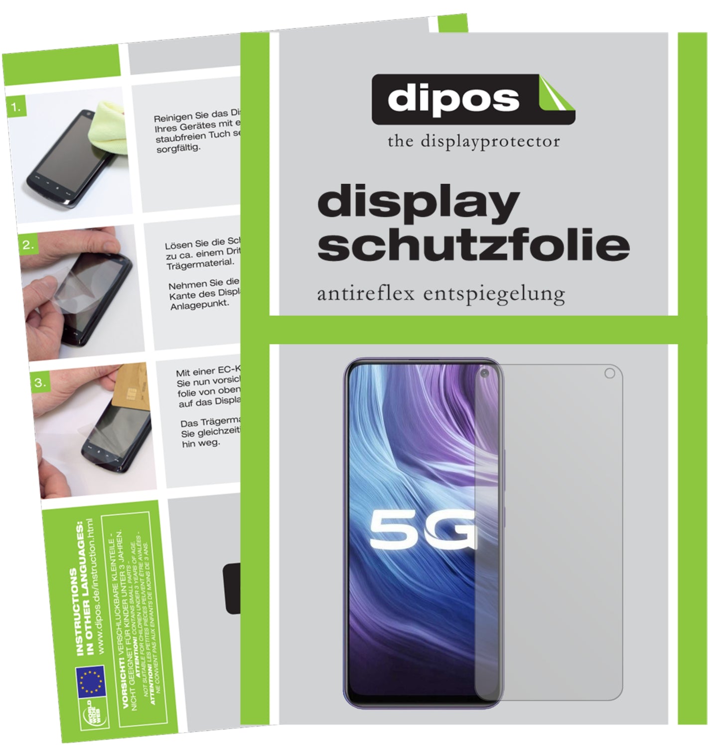 Matte Displayschutzfolie von dipos passend für Vivo Z6, präziser Zuschnitt und blasenfrei montiert