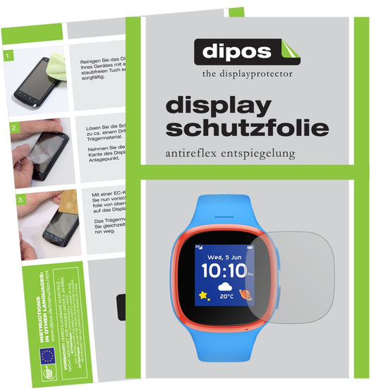 Matte Displayschutzfolie von dipos passend für Vodafone V-Kids Watch, präziser Zuschnitt und blasenfrei montiert