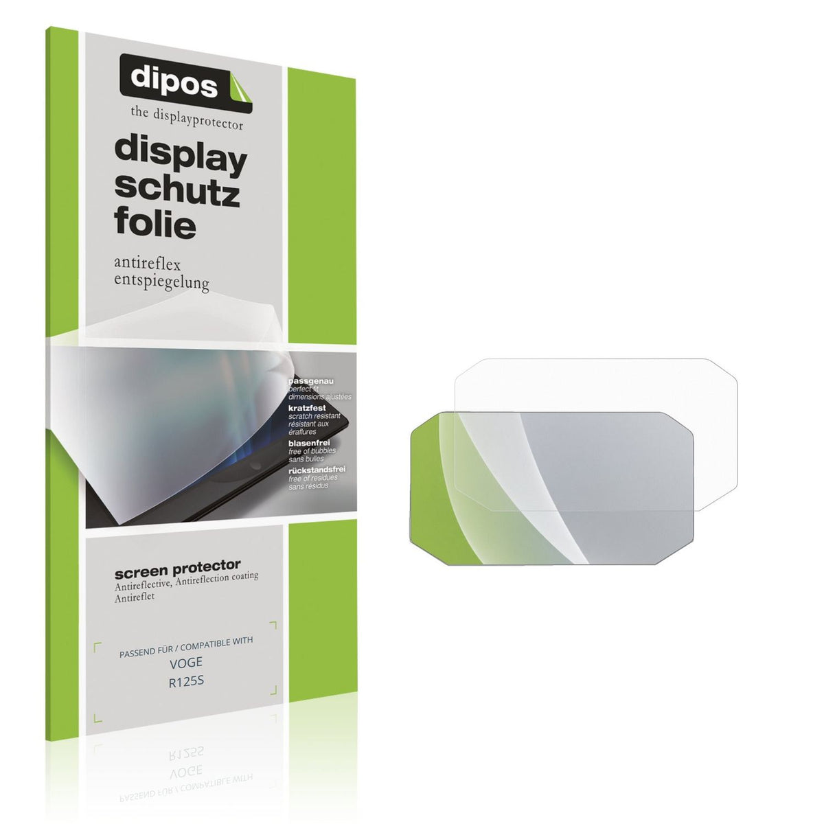 Matte Displayschutzfolie von dipos passend für VOGE R125S, präziser Zuschnitt und blasenfrei montiert