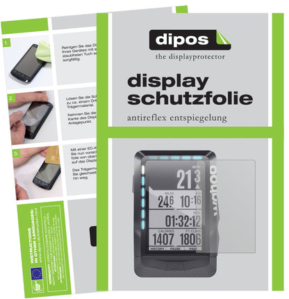 Matte Displayschutzfolie von dipos passend für Wahoo Elemnt GPS, präziser Zuschnitt und blasenfrei montiert