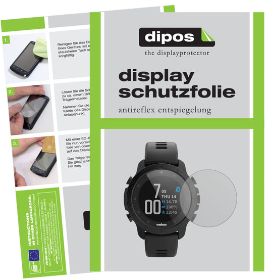 Matte Displayschutzfolie von dipos passend für Wahoo Elemnt Rival, präziser Zuschnitt und blasenfrei montiert