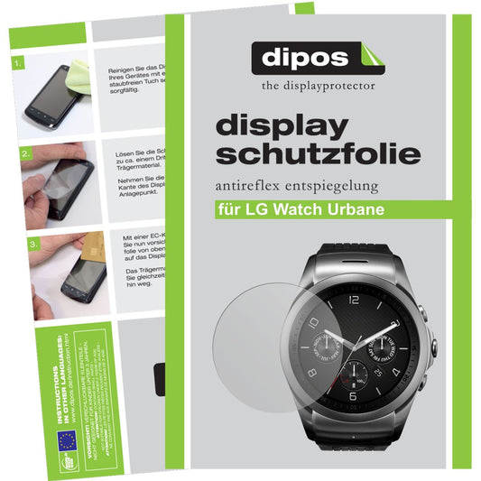 Matte Displayschutzfolie von dipos passend für Watch Urbane LG, präziser Zuschnitt und blasenfrei montiert