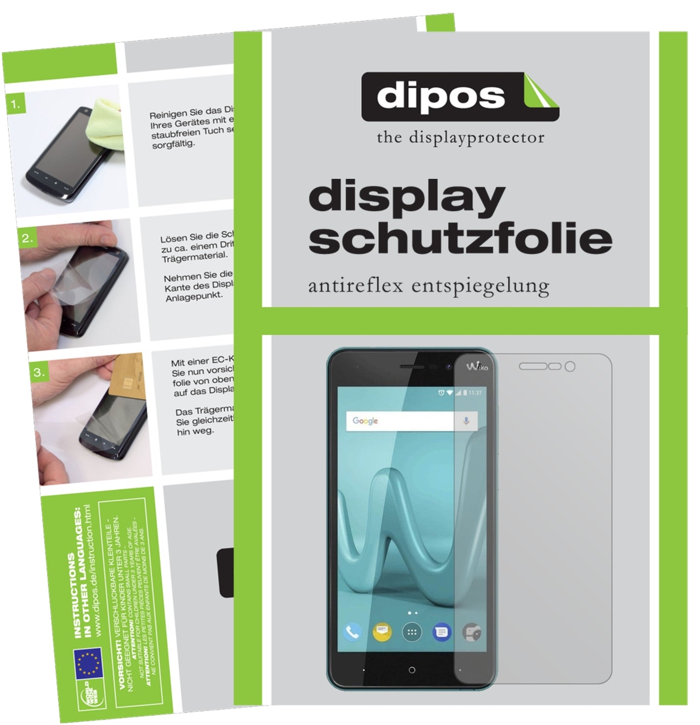 Matte Displayschutzfolie von dipos passend für Wiko Lenny 4, präziser Zuschnitt und blasenfrei montiert