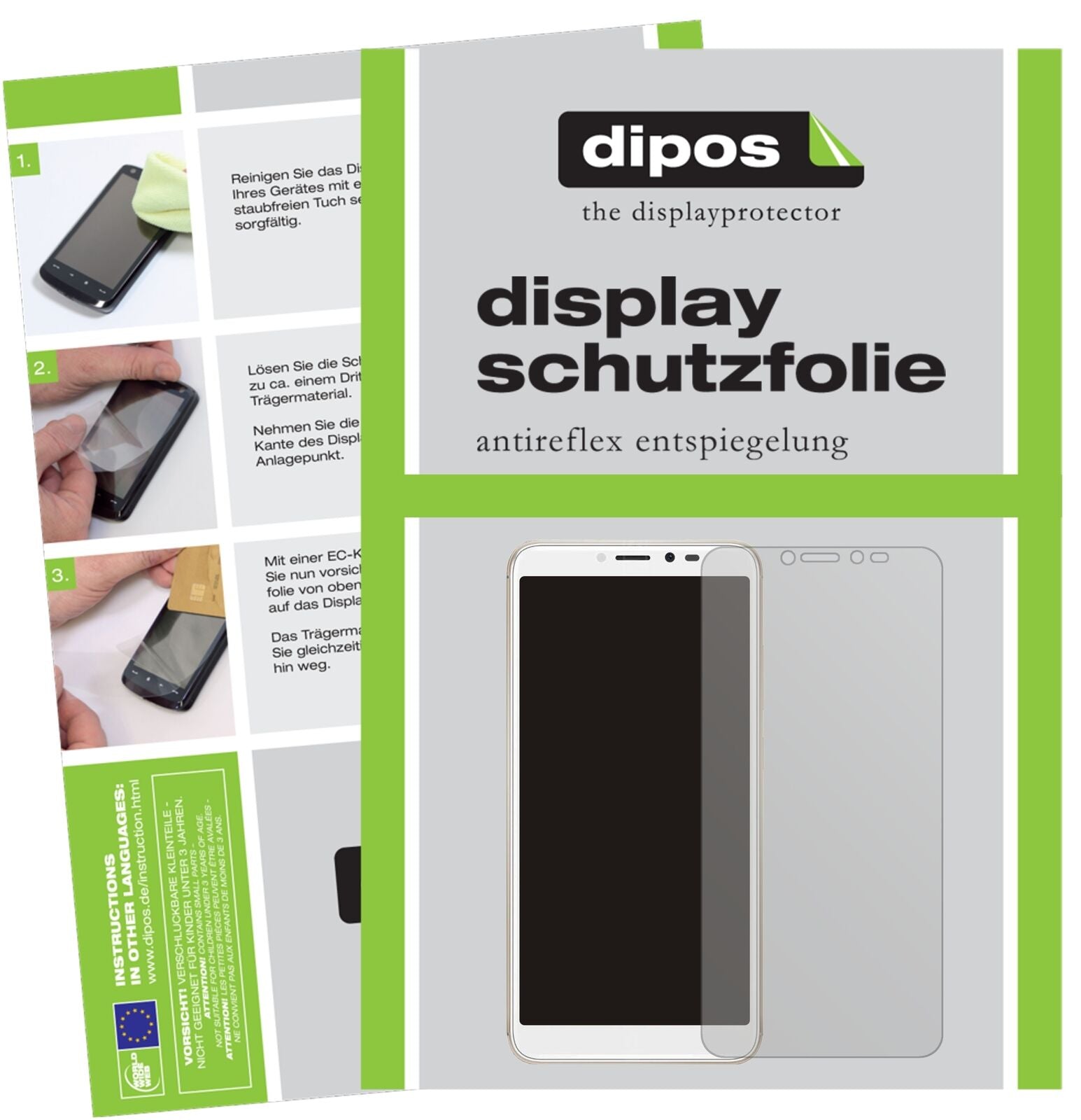 Matte Displayschutzfolie von dipos passend für Wiko Sunny 4 Plus, präziser Zuschnitt und blasenfrei montiert