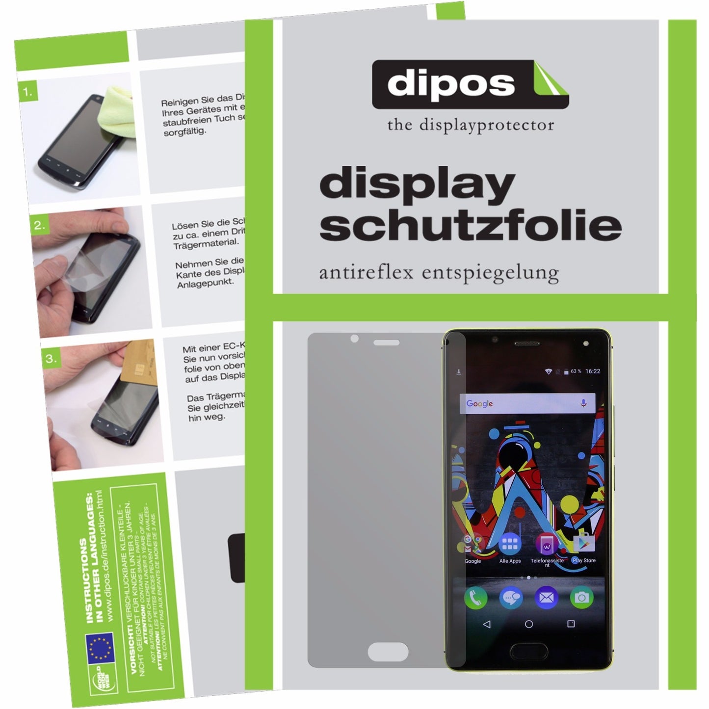 Matte Displayschutzfolie von dipos passend für Wiko U Feel Fab, präziser Zuschnitt und blasenfrei montiert