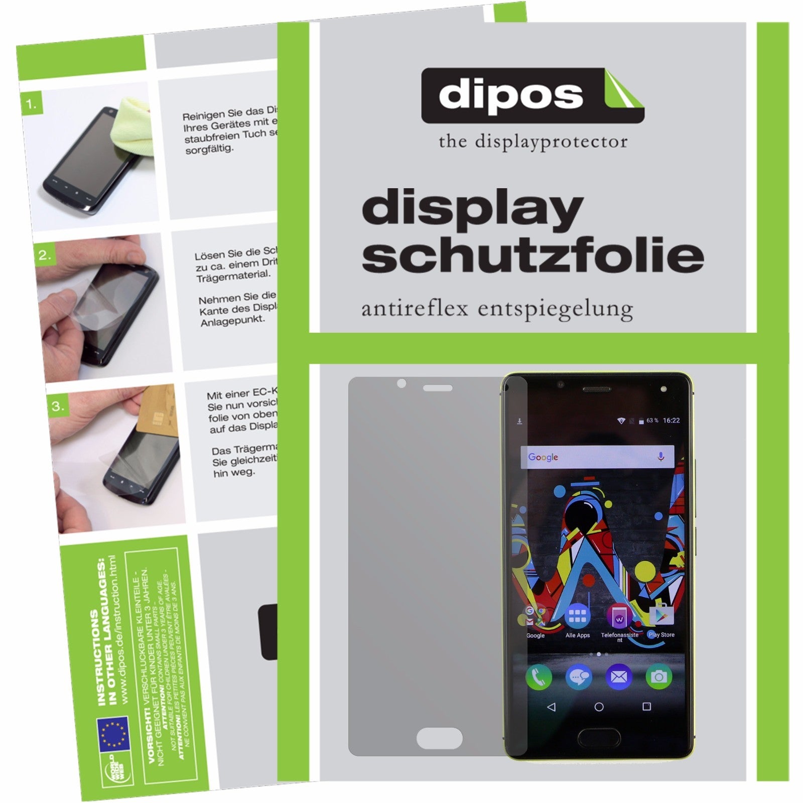 Matte Displayschutzfolie von dipos passend für Wiko U Feel Fab, präziser Zuschnitt und blasenfrei montiert