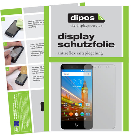 Matte Displayschutzfolie von dipos passend für Wileyfox Swift 2X, präziser Zuschnitt und blasenfrei montiert