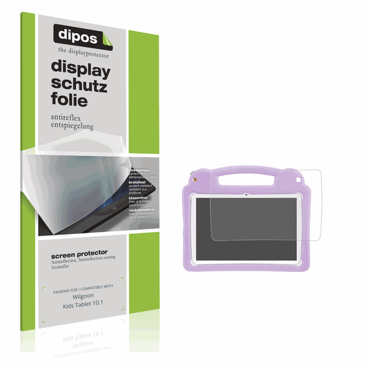 Matte Displayschutzfolie von dipos passend für Wilgoon Kids Tablet 10.1, präziser Zuschnitt und blasenfrei montiert